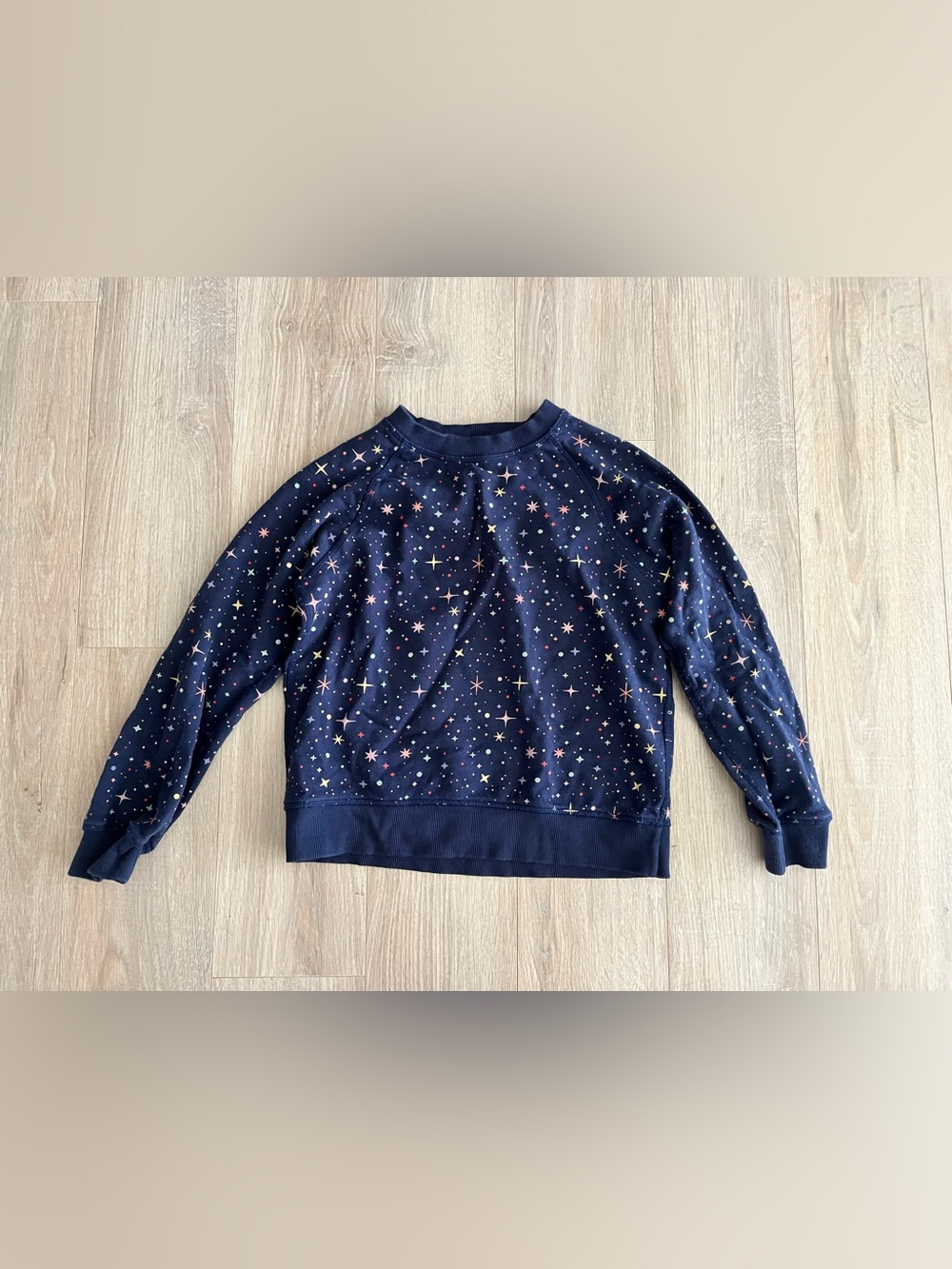 Hanna Andersson Girl’s French Terry Sweatshirt Navy Star Burst - Size 10
